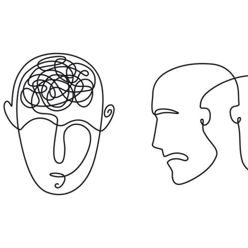 Continuous,Line,Drawing,Mental,Disorder,Vector,Icons,,Abstract,Concepts,Of