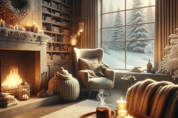 DALL·E 2024-01-29 21.12.12 – Create a serene and cozy winter scene that encapsulates the essence of wellness and relaxation, without any reference to specific substances. Imagine